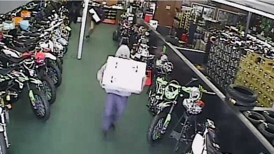 Surveillance video from ATV Wholesale Outlet in Sacramento recorded a hoverboard theft Sunday, Dec. 20, 2015, executed by a band of robbers.