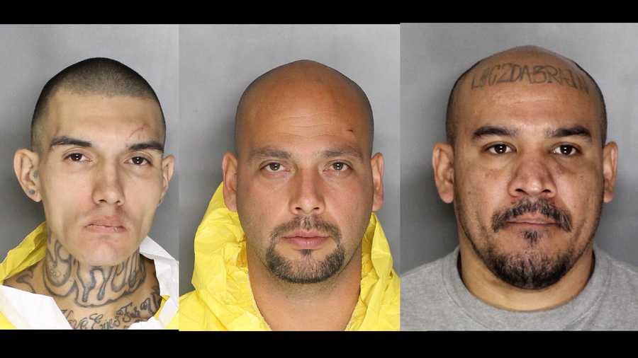 (Left to right) Kenneth Hopkins, 29, Jeremy Rosales, 36, and Benigno Duran, 35, were arrested in connection to a fatal stabbing outside a Sacramento apartment complex, the Sacramento Police Department said Wednesday, Dec. 23, 2015.