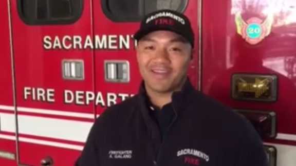 Sacramento firefighter Alex Galang returns to work on Monday after surviving fall in burning building a year ago.