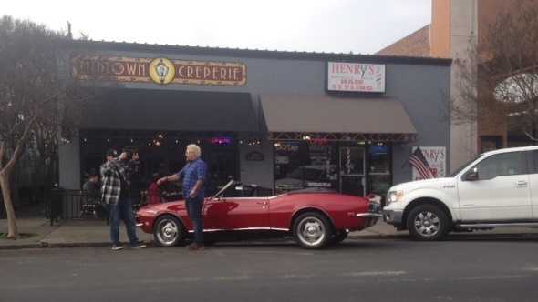 Fieri and his classic car made the short drive up to Stockton on Thursday and visited the Miracle Mile