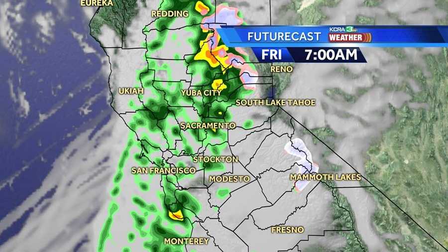Radar image shows weather system expected to move  into the region on Friday, Jan. 22, 2016.