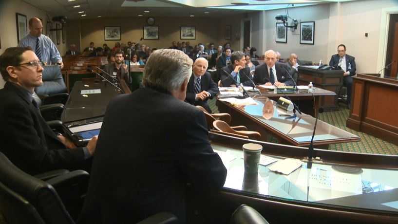 Lawmakers question high-speed rail managers during a subcommittee hearing at the State Capitol on Wednesday.