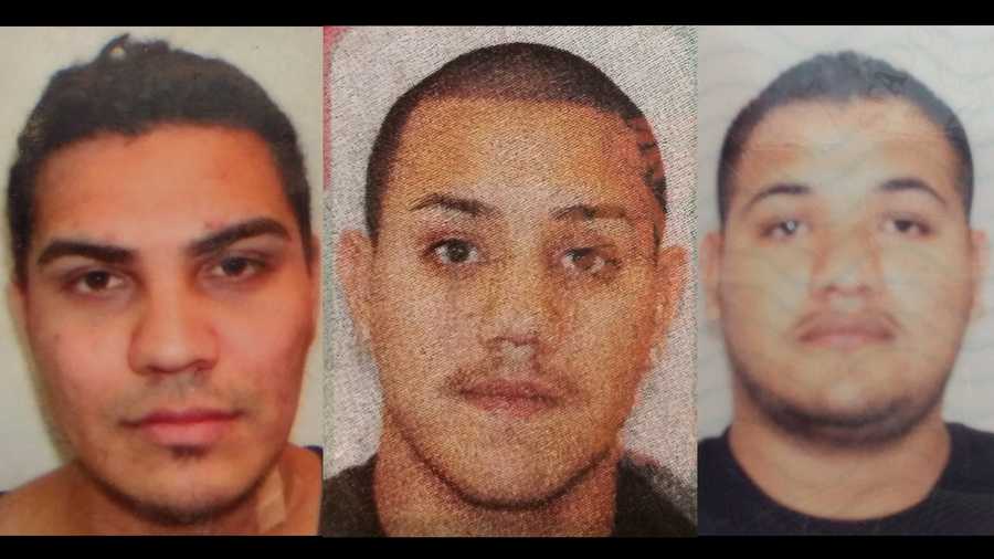 Ruben Villejas, 26 (left), Dimas Licea Ortiz, 22 (middle), Jose Luis Ortiz, 20 (right), are at large, the Placer County Sheriff's Office said.