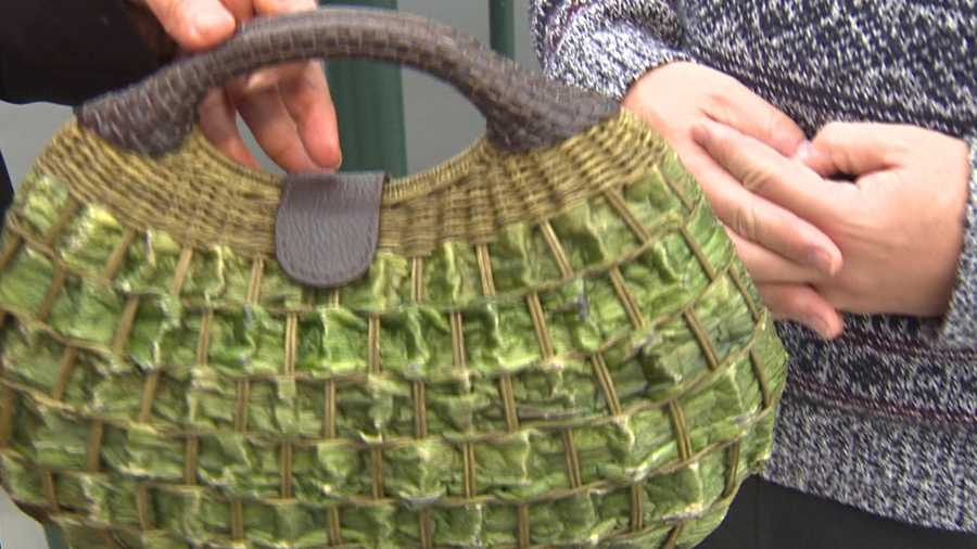 Stockton Mayor Anthony Silva shows an example of a hand-made hyacinth purse. He brought the purse to Stockton after visiting a sister city in the Philippines.