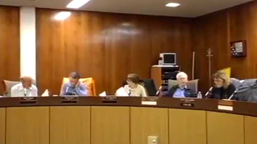 Calaveras County Planning Commissioner Kelly Wooster (far left) made a comment comparing Mexicans to "invasive species" during a meeting on Thursday, March 3, 2016.