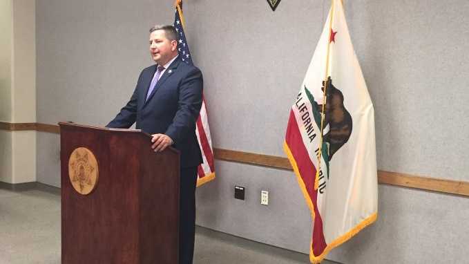 Sacramento County Sheriff Scott Jones speaks during a news conference on Thursday, May 19, 2016, as he responds to a multi-million dollar verdict in a sexual discrimination case against the sheriff's department.