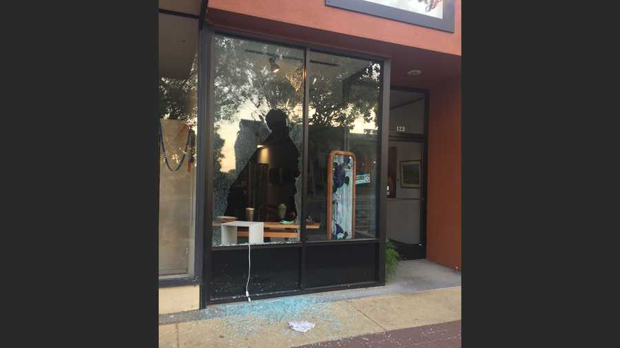 Damages done to a Lodi gallery by thieves.