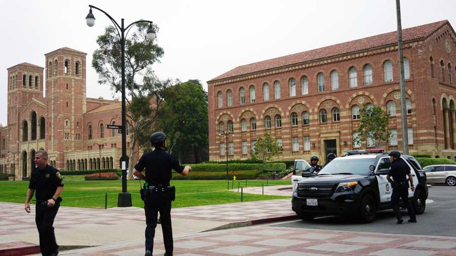 Police work at the scene of a shooting at the University of California, Los Angeles, Wednesday, June 1, 2016, in Los Angeles. (AP Photo/Christine Armario)