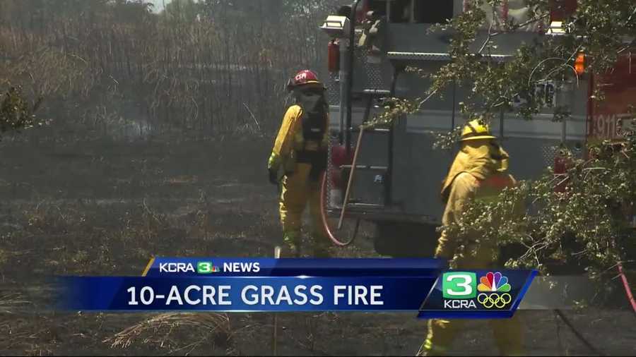 Grass fire at Calvine Road and Franklin Boulevard kept firefighters busy Saturday afternoon.