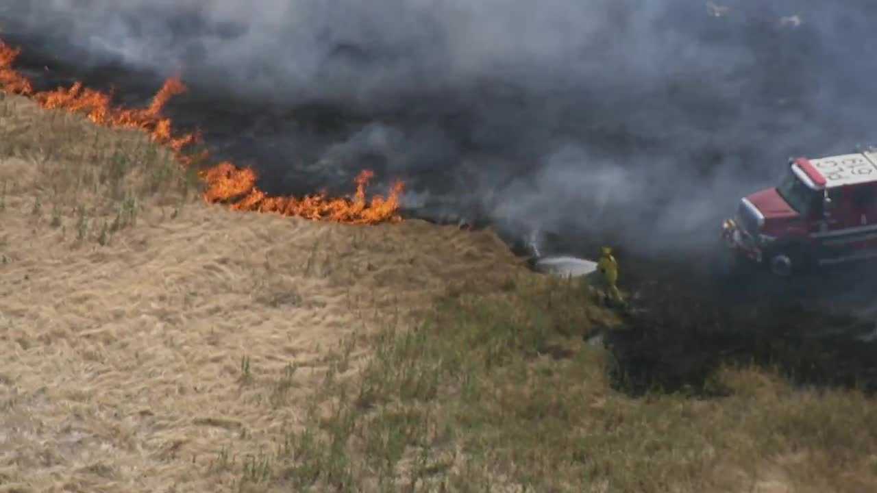 Crews Surround Grass Fire In Sutter County