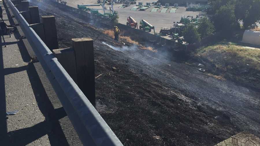 Several grass fires were deliberately set along Instate 80 on Monday, July 4, 2016, the West Sacramento Fire Department said.