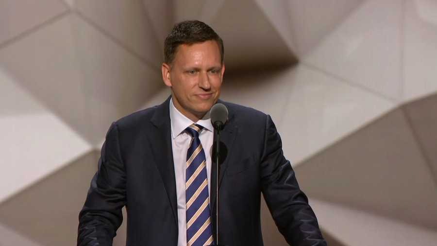 Peter Thiel speaks at the Republican National Convention on Thursday, July 21, 2016.
