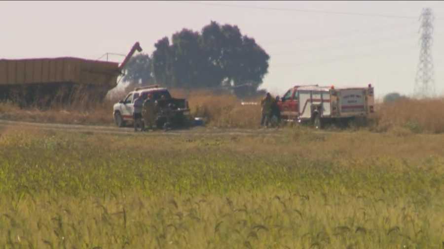 Emergency crews were at the scene of the crop duster crash in Yolo County on Saturday, July 23, 2016.
