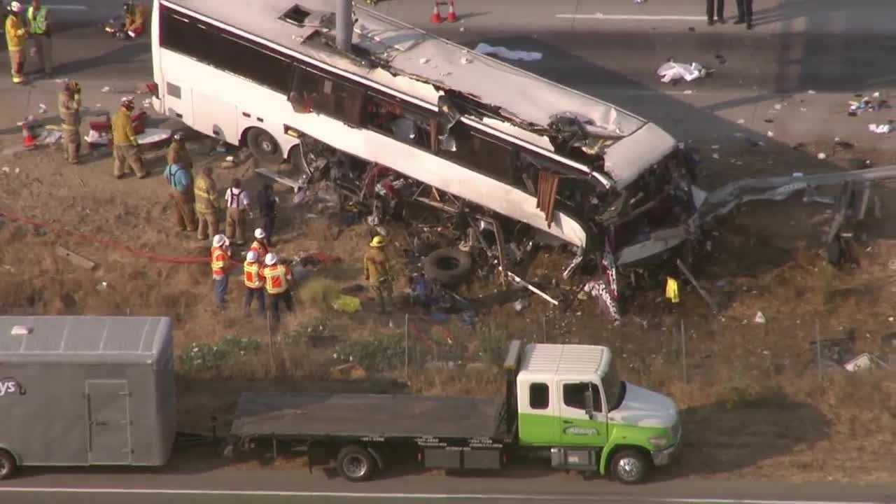 4 Dead, Nearly 2 Dozen Hurt In Merced Co. Tour Bus Crash