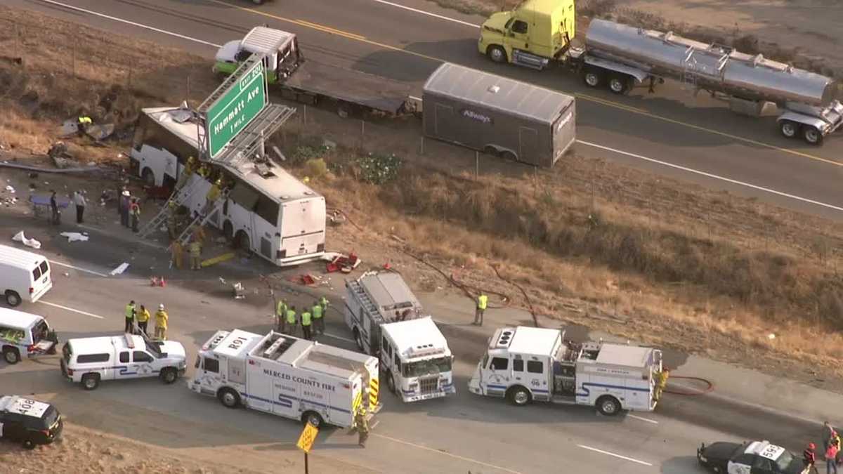 PHOTOS: 4 killed in tour bus crash in Livingston