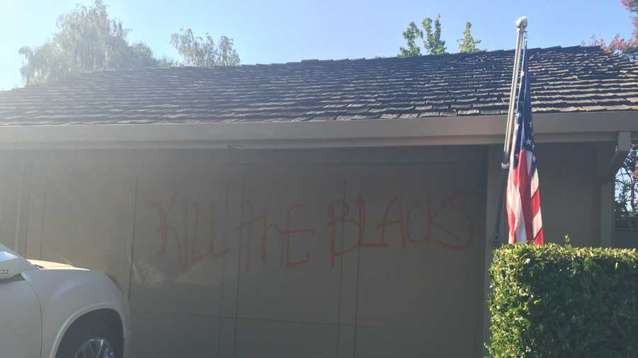 Racist graffiti covered homes and cars after taggers targeted a Gold River community Monday night.