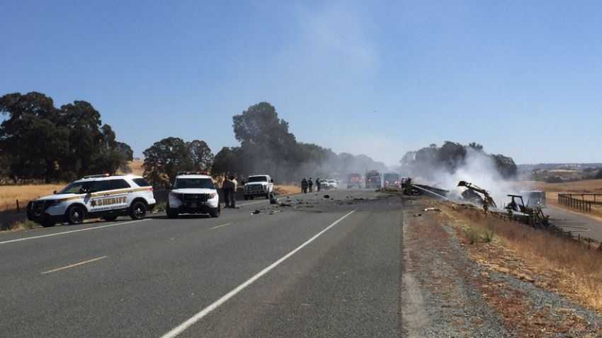 1 killed in fiery Hwy. 16 big rig crash in Amador Co.
