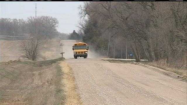 A rifle bullet has missed a school bus driver in eastern Nebraska.