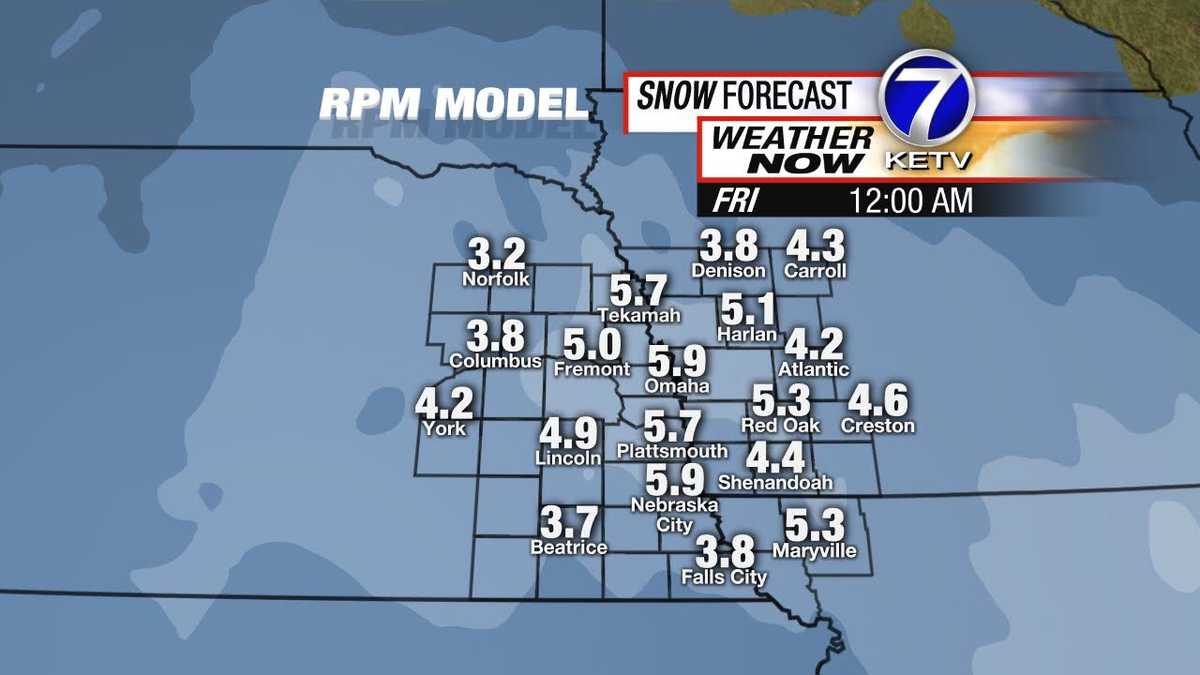 Hourbyhour predicted snowfall totals