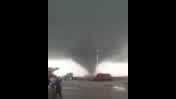 Tracy Rasmussen was at work when she shot video of a tornado near York, Neb., on Wednesday.