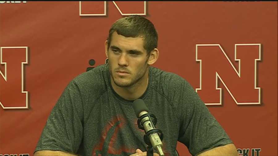 Taylor Martinez talked with reporters at the Huskers' weekly news conference.