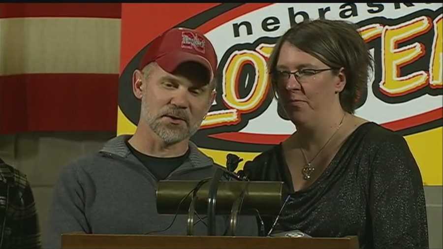 Nebraska Gov. Dave Heineman introduced the recent winners of a recent Powerball jackpot on Tuesday afternoon.