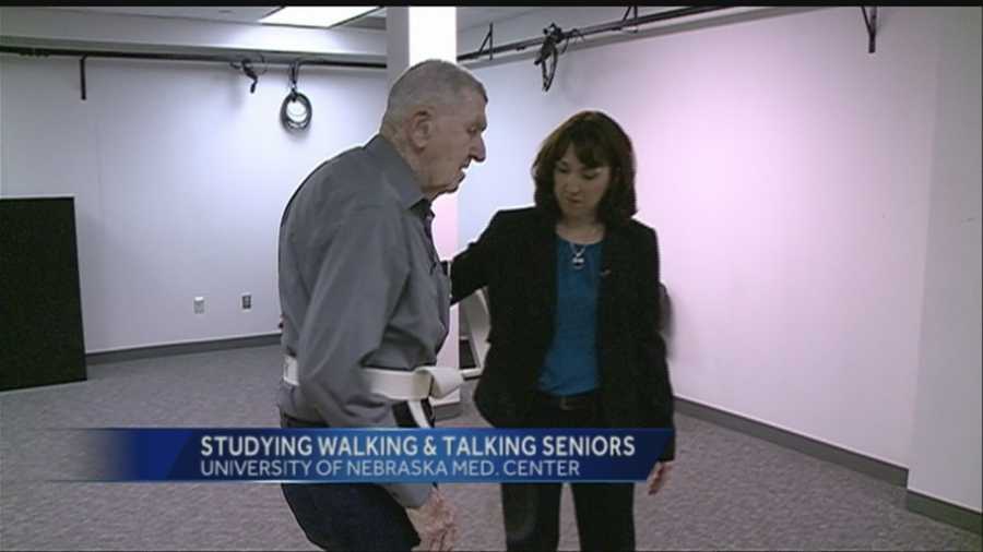 As 85-year-old Ralph Smith walks back and forth, Dr. Dawn Venema, who heads the physical therapy education program, watches every move he makes.