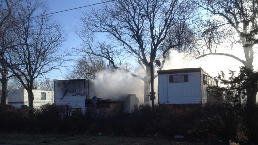 Lincoln mobile home engulfed in flames