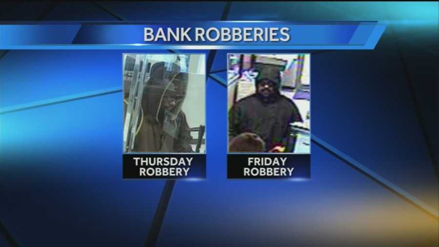 The suspects look similar but Omaha police said these two bank robberies may not be connected.