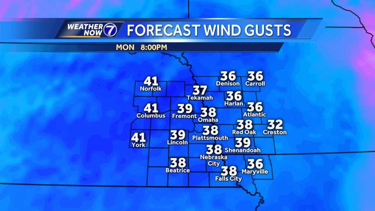 Hourbyhour forecasted wind gusts