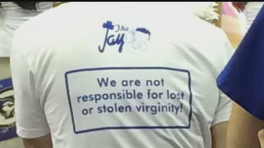 A student's shirt at a Creighton University basketball game has stirred up controversy on social media and the metro Sunday.