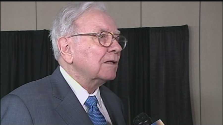 After taking questions from the crowd during the Berkshire Hathaway annual shareholders meeting, Warren Buffett took questions from KETV NewsWatch 7's David Earl.
