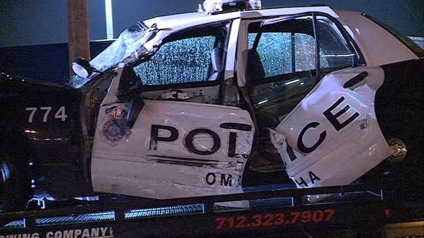 Photos: Omaha Police Cruiser Collides With Semi