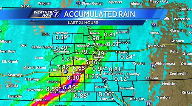 Take a look at rain totals from overnight