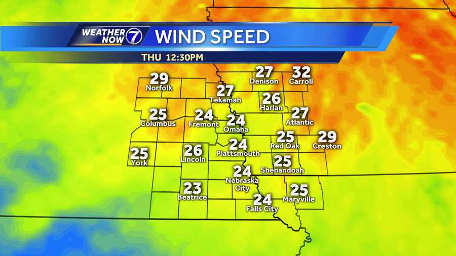 Wind speeds anticipated for Thursday