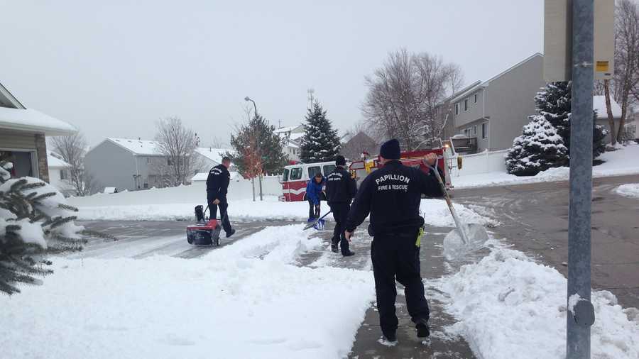 An 80-year-old man fell Friday morning after slipping on ice while shoveling his driveway and sidewalk near 96th and Brentwood streets. Once medics got the man safely to CHI Midlands Hospital in Papillion, rescuers returned to the couple’s home to help get the couple’s property cleared.