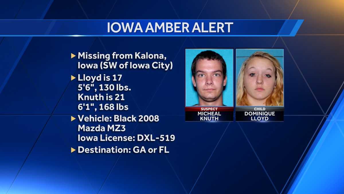 Amber Alert issued in Kalona, Iowa