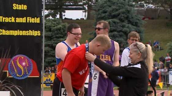 Special Olympics runners had the opportunity to display their sportsmanship in front of the crowds at the Nebraska State High School Track and Field Championship in Omaha on Saturday.