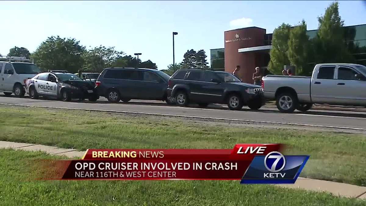 Omaha police officer taken to hospital after crash in Southwest Omaha
