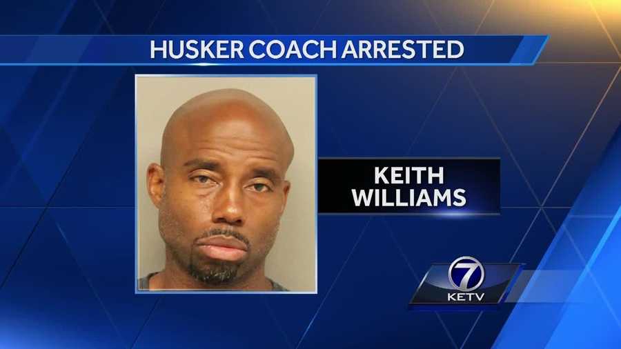 Less than a mile from Memorial Stadium, Nebraska's exuberant receivers coach, Keith Williams, was arrested in the early hours of Sunday morning on suspicion of driving under the influence after a two-vehicle crash was reported.