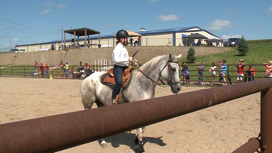 Paige Bunns was one nearly 25 young participants ages 12 and younger who competed Saturday at the Little Britches Horse Show at the Heartland Equine Therapeutic Riding Academy.