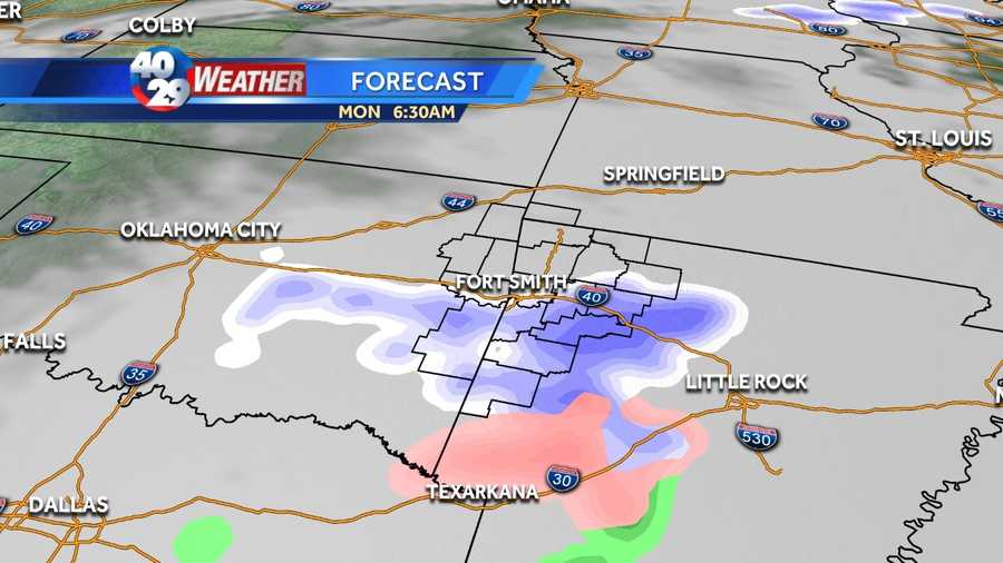 It's a mess of winter weather that's moving into the area just in time for the Monday morning commute.
