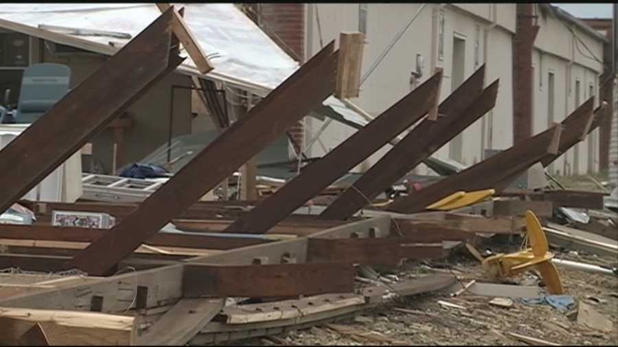 NWS Damage at Chaffee Crossing caused by 'gustnado'