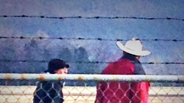 Razorbacks head football coach Bret Bielema spotted wearing a cowboy hat at Drake Field.