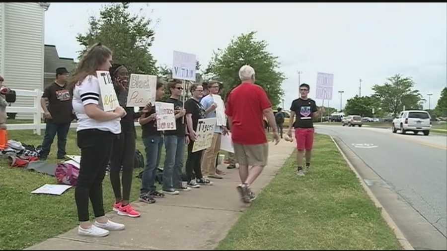 A group of students protested Friday in Bentonville for equal rights now.