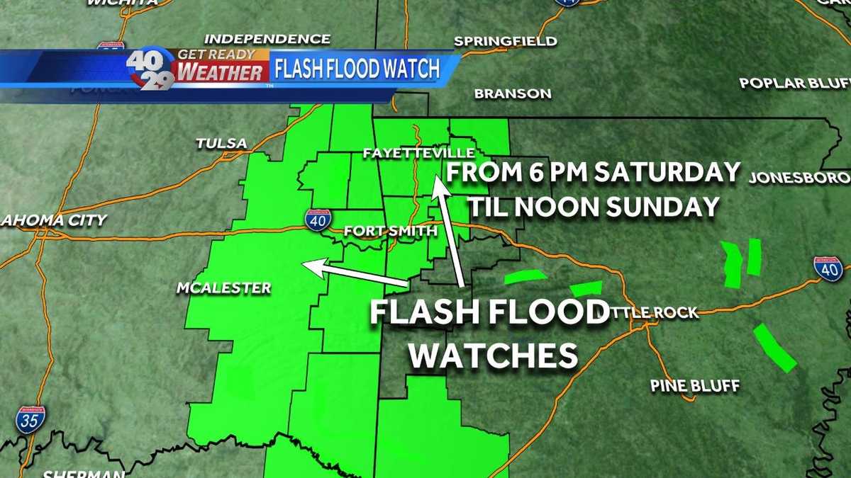 Flash Flood Watch Issued for Oklahoma, Arkansas