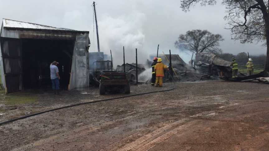 PHOTOS: Fire from lightning strike destroys Franklin County barn