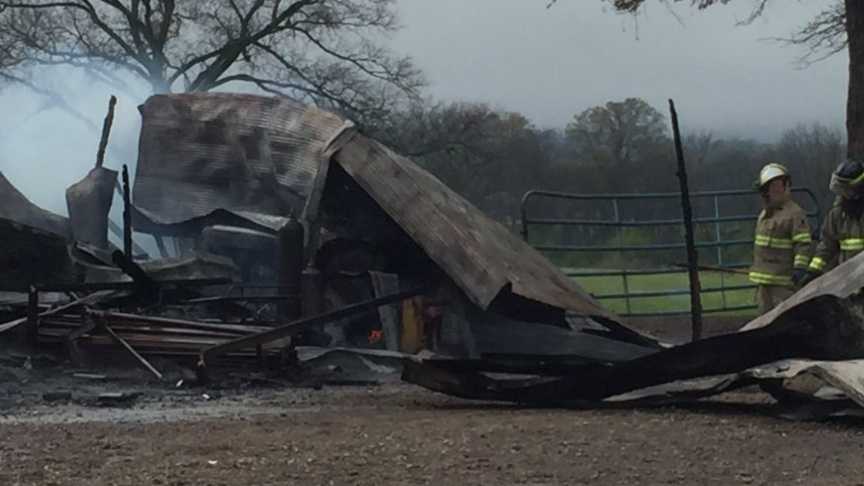 PHOTOS: Fire from lightning strike destroys Franklin County barn