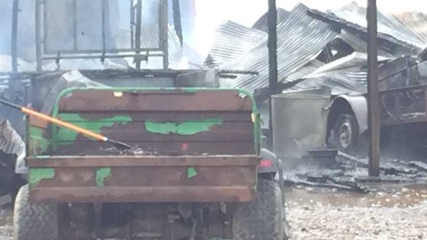 PHOTOS: Fire from lightning strike destroys Franklin County barn