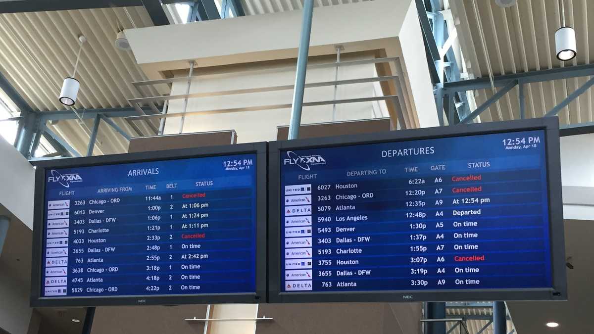 Several XNA flights to and from Houston & Dallas canceled
